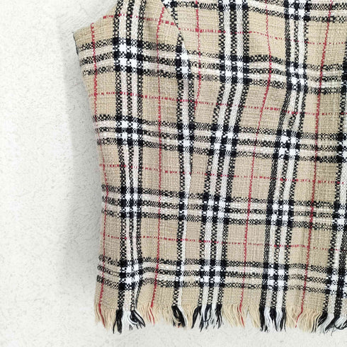 バーバリーブルーレーベル BURBERRY BLUE LABEL ノバチェック柄 コットンニットビスチェ レディース US:38