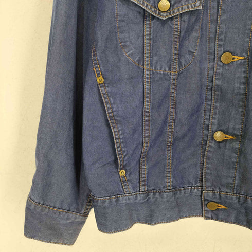 ケンゾージーンズ KENZO JEANS 90s 葛飾北斎タグ ロゴ刺繍 デニムシャンブレージャケット メンズ JPN:M