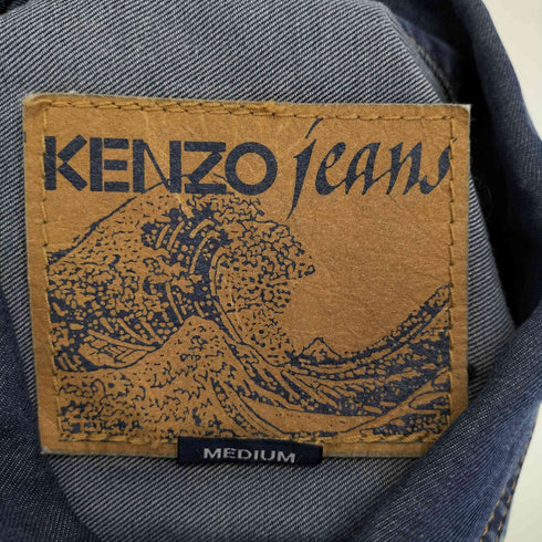 ケンゾージーンズ KENZO JEANS 90s 葛飾北斎タグ ロゴ刺繍 デニムシャンブレージャケット メンズ JPN:M