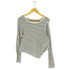 エムエムシックスメゾンマルジェラ MM6 Maison Margiela 16AW ボーダー柄 変形クルーネック長袖Tシャツ カットソー レディース JPN:S