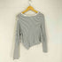 エムエムシックスメゾンマルジェラ MM6 Maison Margiela 16AW ボーダー柄 変形クルーネック長袖Tシャツ カットソー レディース JPN:S