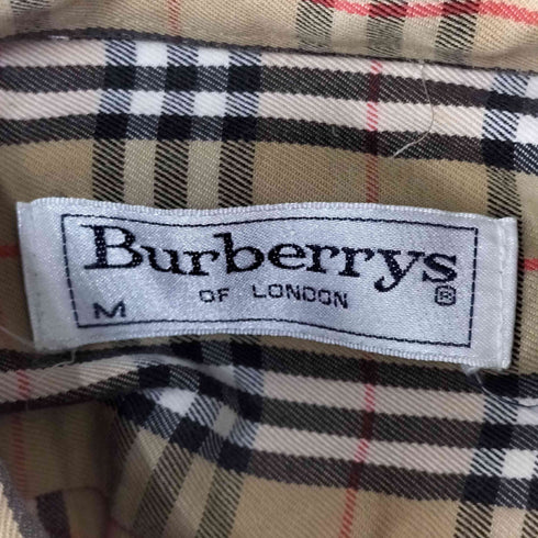 バーバリーズ BURBERRYS イングランド製 ノバチェック総柄 レギュラーカラー長袖シャツ メンズ JPN:M