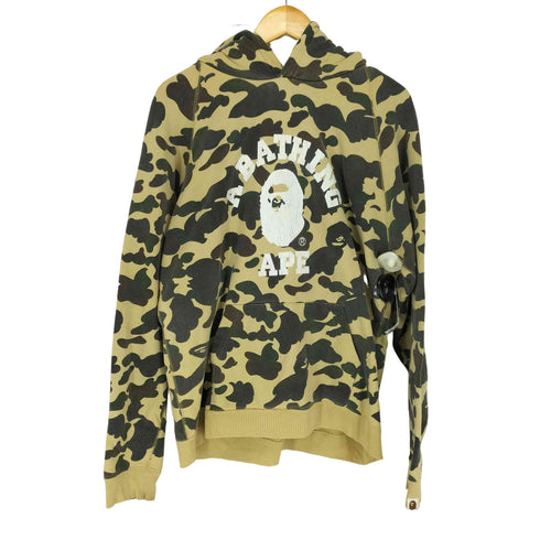 アベイシングエイプ A BATHING APE 90s 初期タグ 1stカモ カレッジロゴ プルオーバーパーカー メンズ JPN:L
