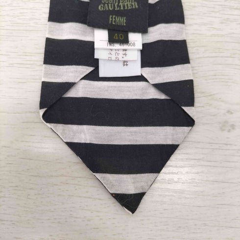 ジャンポールゴルチエフェム Jean Paul GAULTIER FEMME コットン ボーダーネクタイ レディース 40