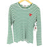 プレイコムデギャルソン PLAY COMME des GARCONS ワンポイントハートロゴ ボーダー柄 クルーネックTシャツ メンズ JPN:L