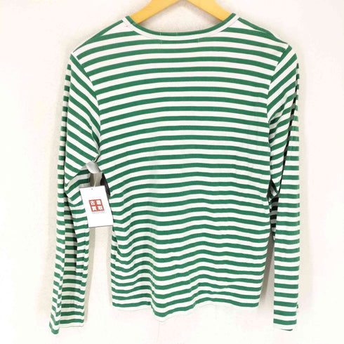 プレイコムデギャルソン PLAY COMME des GARCONS ワンポイントハートロゴ ボーダー柄 クルーネックTシャツ メンズ JPN:L
