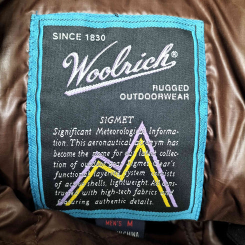 ウールリッチ WOOLRICH 90S ロゴワッペン ロゴボタン スタンドネック ダウンジャケット メンズ import:M