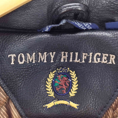 トミーヒルフィガー TOMMY HILFIGER 90S レザーコート カーコート 裏地キルティング メンズ