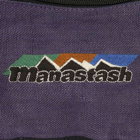 マナスタッシュ MANASTASH Y2K ロゴ刺繍 ヘンプ メッセンジャーバッグ メンズ