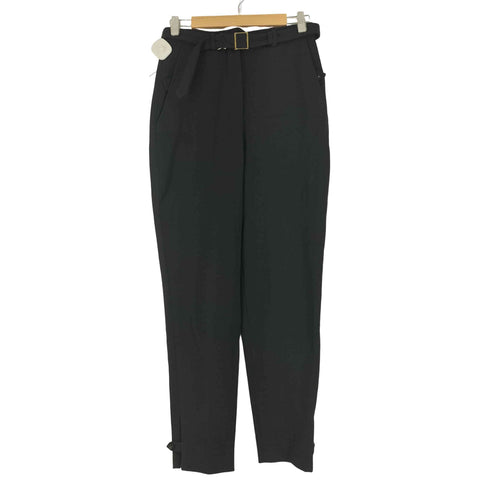 イヴサンローラン Yves Saint Laurent ウール混紡 テーパード ベルテッドスラックスパンツ レディース