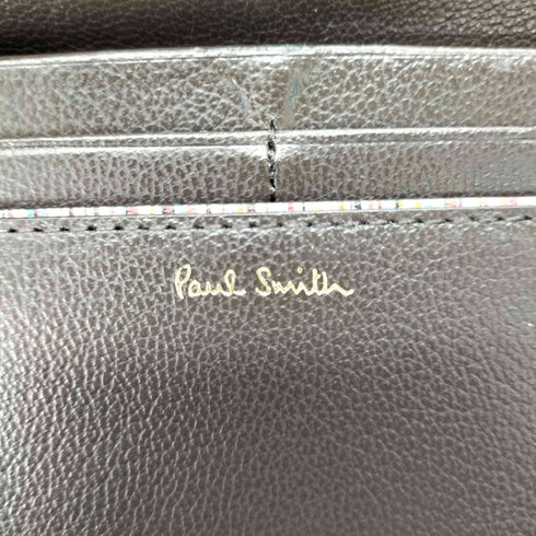 ポールスミス Paul Smith パネルディテール かぶせ長財布 メンズ