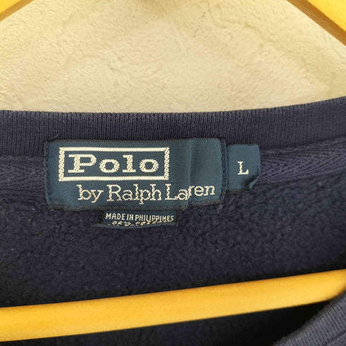 ポロバイラルフローレン Polo by RALPH LAUREN フィリピン製 ポニー刺繍 クルーネックスウェット メンズ import:L