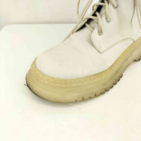 チャールズアンドキース CHARLES&KEITH チャンキープラットフォーム レースアップブーツ レディース 38