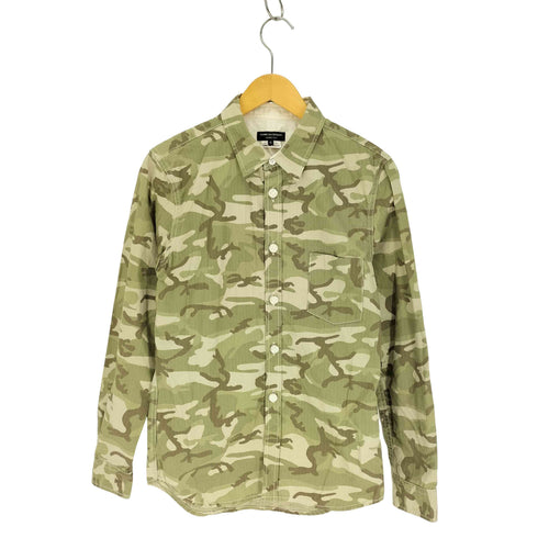 コムデギャルソンオムプリュス COMME des GARCONS HOMME PLUS AD2012 特殊ボタン カモ 迷彩柄 リップストップ L/S シャツ メンズ JPN:S