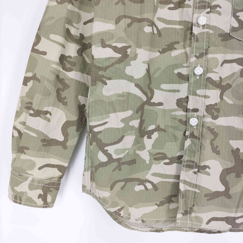 コムデギャルソンオムプリュス COMME des GARCONS HOMME PLUS AD2012 特殊ボタン カモ 迷彩柄 リップストップ L/S シャツ メンズ JPN:S