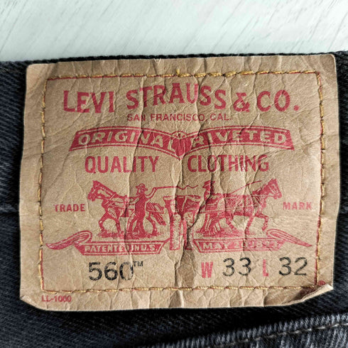 リーバイス Levis 00S ボタン裏134 560 COMFORT FIT BLACK DENIM PANTS 先染め コンフォートフィット ブラックデニムパンツ メンズ W33 L32
