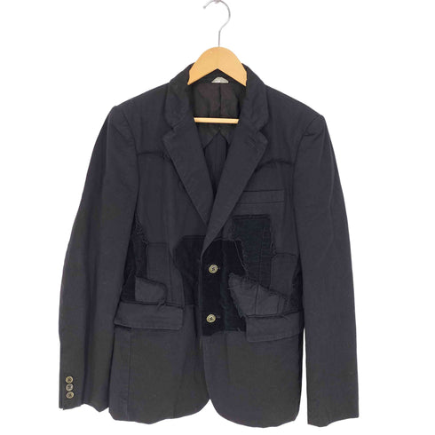 コムデギャルソンオムプリュス COMME des GARCONS HOMME PLUS AD2005 05AW Sports Tailoring スポーツテーラリング期 パッチワーク ツギハギ 染色加工 2B テーラード ジャケット メンズ JPN:S