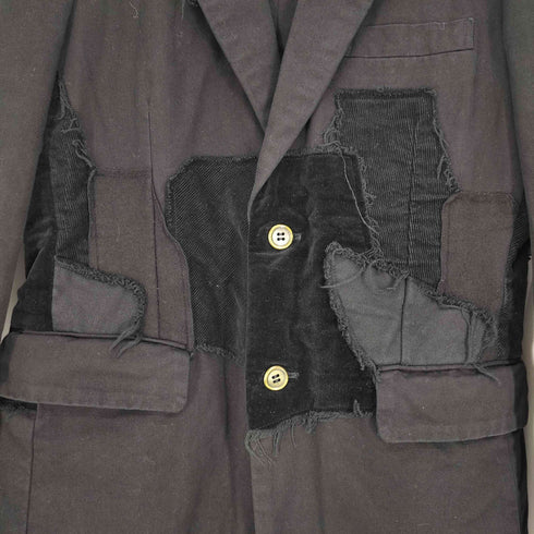 コムデギャルソンオムプリュス COMME des GARCONS HOMME PLUS AD2005 05AW Sports Tailoring スポーツテーラリング期 パッチワーク ツギハギ 染色加工 2B テーラード ジャケット メンズ JPN:S
