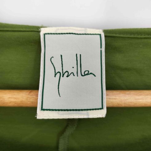 シビラ Sybilla リヨセル コットン デザイン刺繍 ボートネックTシャツ レディース import:M
