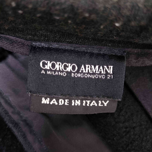 ジョルジオアルマーニ Giorgio Armani 80-90S イタリア製 黒タグ 異素材切替 ドローコード ナイロン スウェット パンツ メンズ 52