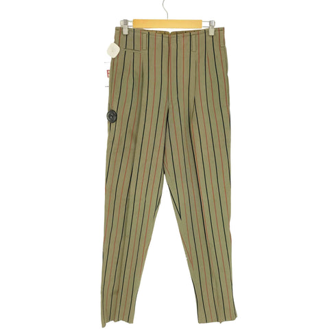 ニコル NICOLE 80-90S KOBA期 ウール混 ストライプ コインポケット 1タック スラックス パンツ メンズ JPN:L