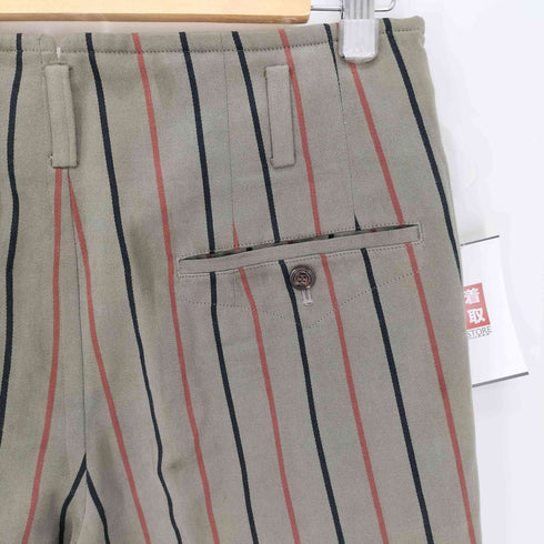 ニコル NICOLE 80-90S KOBA期 ウール混 ストライプ コインポケット 1タック スラックス パンツ メンズ JPN:L