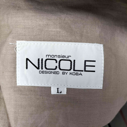 ニコル NICOLE 80-90S KOBA期 ウール混 ストライプ コインポケット 1タック スラックス パンツ メンズ JPN:L