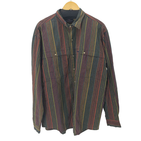 ゲス GUESS guess by georges marciano USA製 マルチストライプL/Sシャツ メンズ import:XL