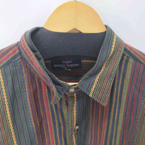 ゲス GUESS guess by georges marciano USA製 マルチストライプL/Sシャツ メンズ import:XL