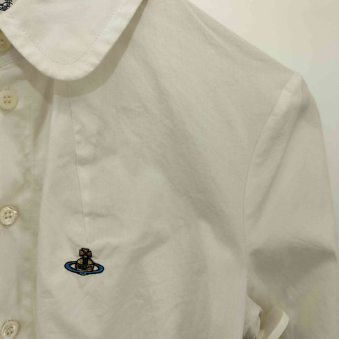 ヴィヴィアンウエストウッド Vivienne Westwood オーブ刺繍 丸襟 ロングスリーブコットンシャツ レディース EUR:38