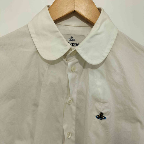 ヴィヴィアンウエストウッド Vivienne Westwood オーブ刺繍 丸襟 ロングスリーブコットンシャツ レディース EUR:38