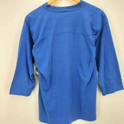 ナイキ NIKE 80S USA製 紺タグ ロゴ プリント Vネック フットボールシャツ メンズ import:M