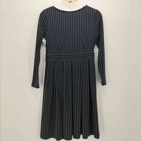 ジェーンマープルドンルサロン Jane Marple Dans Le Salon 2018AW ロゴとクラウンエンブレムのドミトリードレス ペンシルストライプ ミニワンピース レディース M