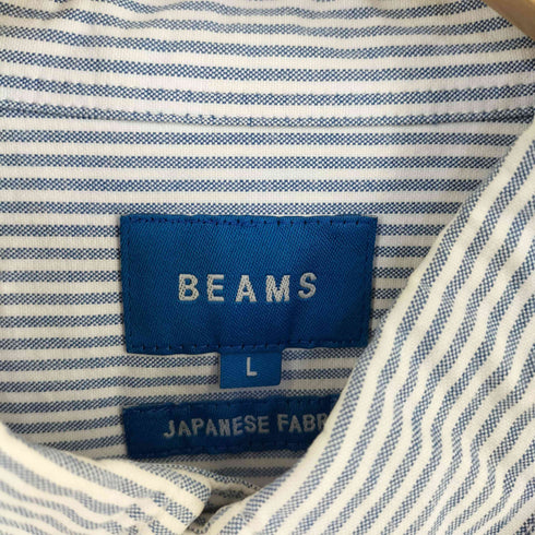 ビームス BEAMS ヘビーオックスイージーボタンダウンストライプシャツ メンズ JPN:L