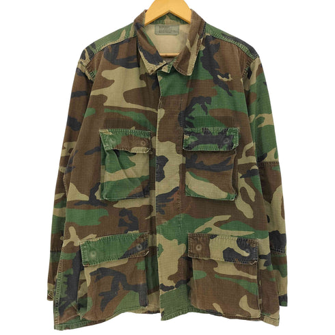 ユーエスアーミー U.S. ARMY リップストップ ウッドランドカモ BDUシャツ メンズ MEDIUM-REGULAR