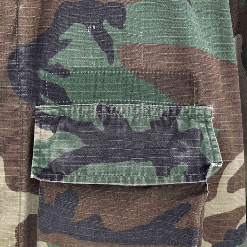 ユーエスアーミー U.S. ARMY リップストップ ウッドランドカモ BDUシャツ メンズ MEDIUM-REGULAR