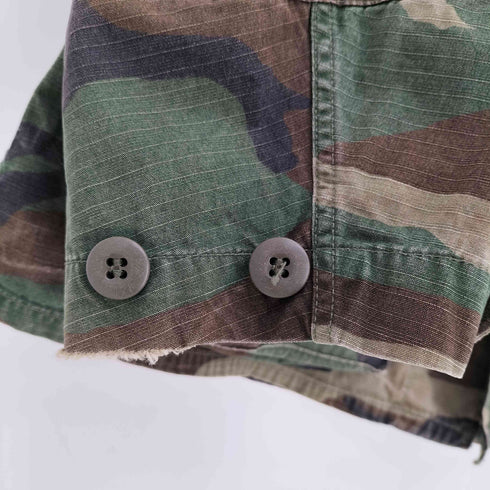 ユーエスアーミー U.S. ARMY リップストップ ウッドランドカモ BDUシャツ メンズ MEDIUM-REGULAR