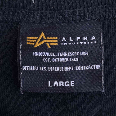アルファインダストリーズ ALPHA INDUSTRIES ヘリンボーン バックプリント 半袖Tシャツ メンズ JPN:L