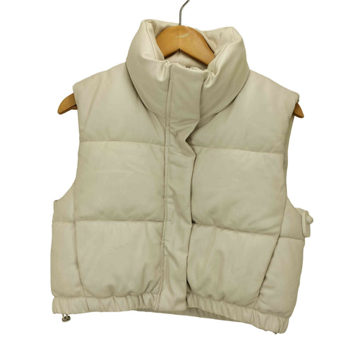ザラ ZARA 23AW クロップド ラバー フィニッシュ フェイクレザー 中綿 ベスト レディース import:S