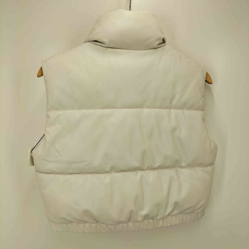 ザラ ZARA 23AW クロップド ラバー フィニッシュ フェイクレザー 中綿 ベスト レディース import:S