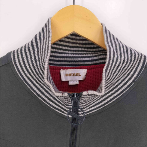ディーゼル DIESEL 裏地サーマル ジップアップ スウェットカーディガン ジャケット メンズ import:L