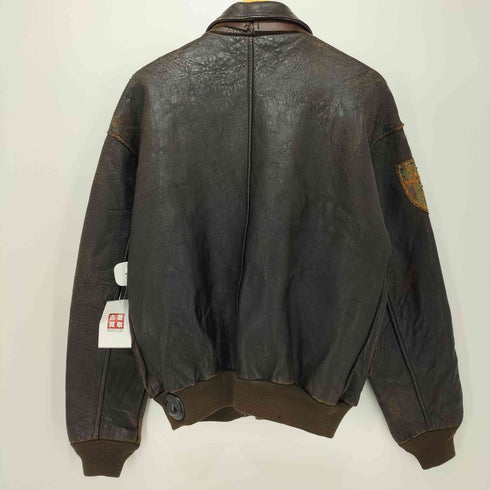 アヴィレックス AVIREX 80-90s A-2 裏地全欠損 世界地図 レザーフライトジャケット メンズ
