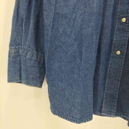 SADDLE KING Western 80-90s USA製 デニムウエスタンシャツ メンズ import:L