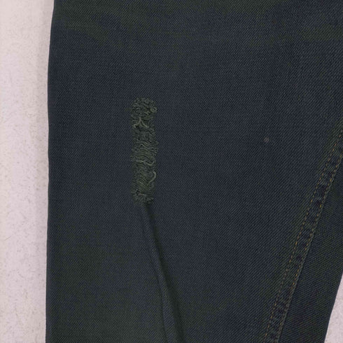 ドルチェアンドガッバーナ DOLCE&GABBANA シルバーロゴプレート クラッシュ加工 ブーツカットデニムパンツ Y2K メンズ JPN:44