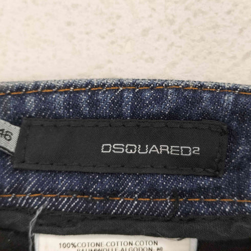 ディースクエアード DSQUARED2 ステッチデザイン デカジップ スタッズ スキニーデニムパンツ メンズ JPN:46