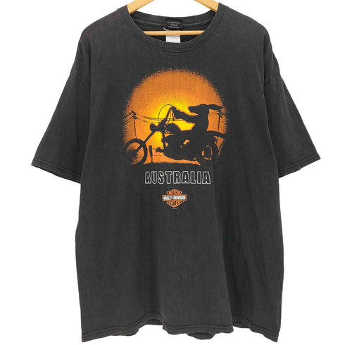 ハーレーダビッドソン HARLEY-DAVIDSON ⓒ2000 AUSTRALIA カンガルー クルーネックTシャツ メンズ import:XL