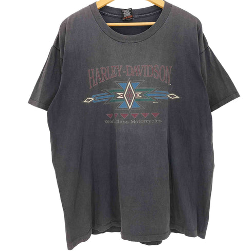 ハーレーダビッドソン HARLEY-DAVIDSON USA製 ⓒ1995 Kona HAWAII ハワイ ネイティブ クルーネックTシャツ 裾&袖シングル メンズ import:XL