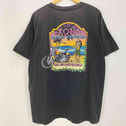 ハーレーダビッドソン HARLEY-DAVIDSON USA製 ⓒ1995 Kona HAWAII ハワイ ネイティブ クルーネックTシャツ 裾&袖シングル メンズ import:XL
