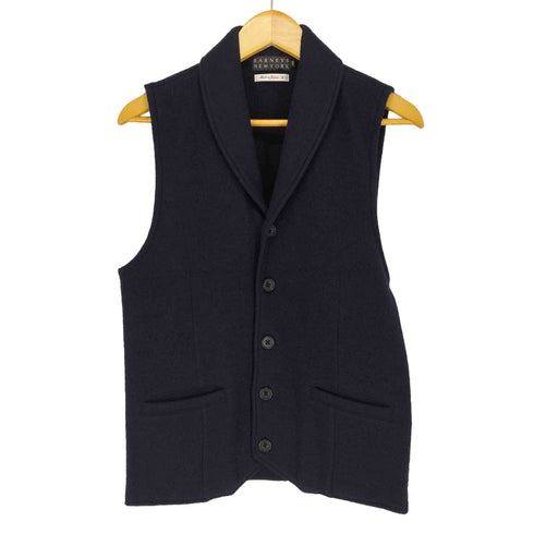 バーニーズニューヨーク BARNEYS NEWYORK ショールカラ―ウールモッサベスト メンズ 46