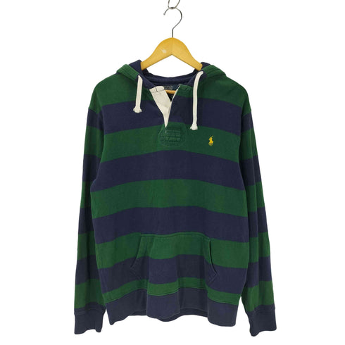 ポロバイラルフローレン Polo by RALPH LAUREN ポニー刺しゅう ボーダー柄 プルオーバーフーディ メンズ JPN:L